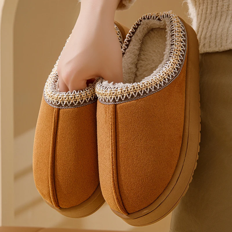 Women Winter Plush Cotton Slippers