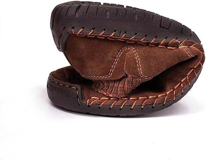 lace-up flat Leather Men barefoot shoe