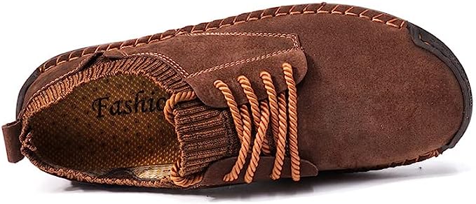 lace-up flat Leather Men barefoot shoe