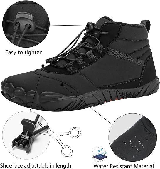Winter Barefoot Snow Boots With Adjustable Buckle