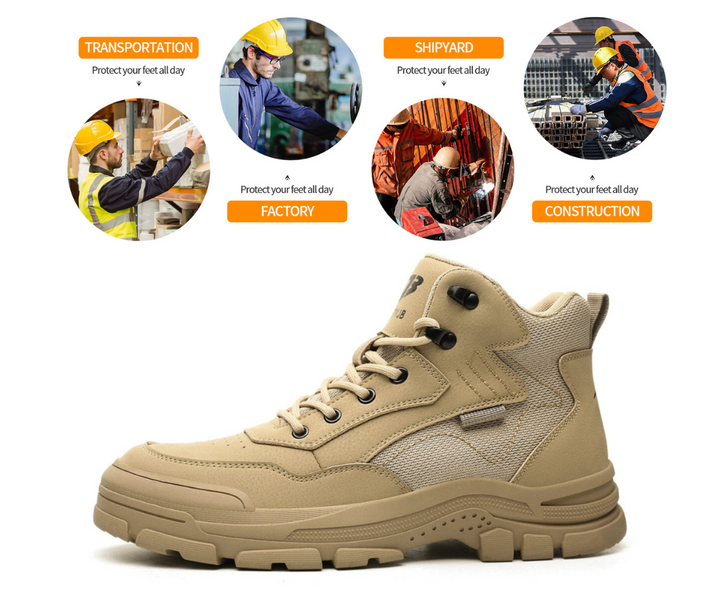 Puncture Resistant Safety Shoes With Steel Toe Cap