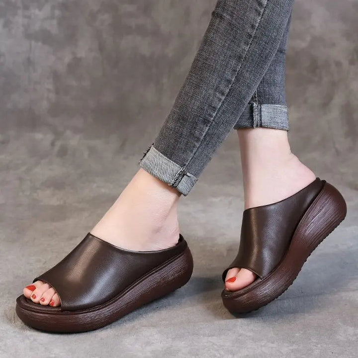 Women's Leather Walking Slippers