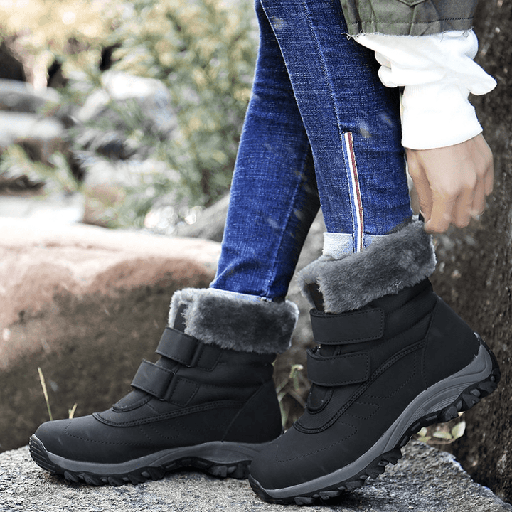 Winter Ankle Snow Boots with Warm Fur Lining - fayybek