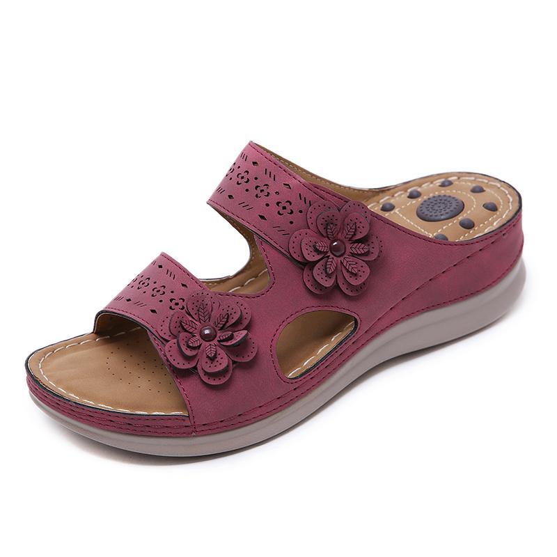 Women's Flower Decoration Wedge Sandals