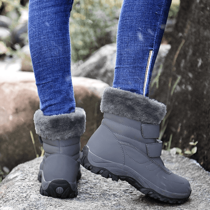 Winter Ankle Snow Boots with Warm Fur Lining - fayybek