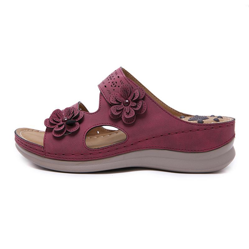 Women's Flower Decoration Wedge Sandals