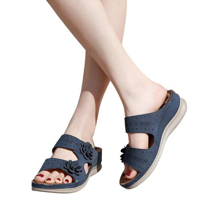 Women's Flower Decoration Wedge Sandals