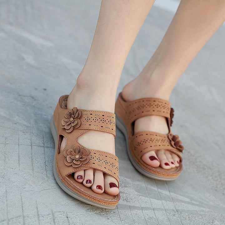 Women's Flower Decoration Wedge Sandals